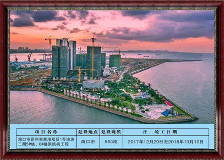 海口市保利秀英港项目1号地块二期5#楼.6#楼钢结构工程